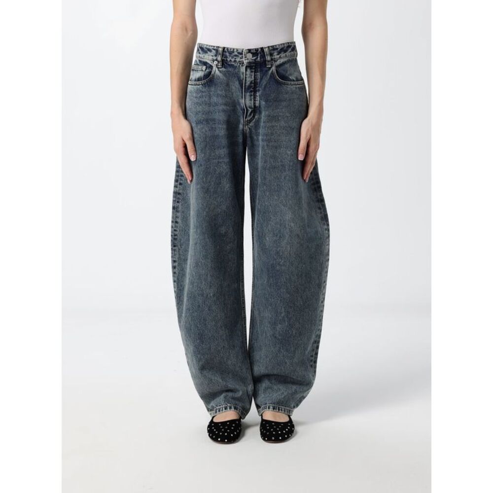 AlaiA Women Alaia Round High-Waisted Baggy Jeans In Cotton Denim